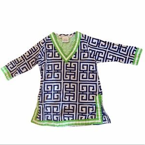 Gretchen Scott Designs 6 8 Dress Tunic Top Blue Coastal Beach Girl Swim Cover Up
